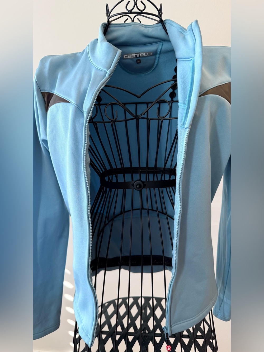 Castelli - Sinergia FZ Thermal Long Sleeve Cycling Jersey - Medium - Light Blue